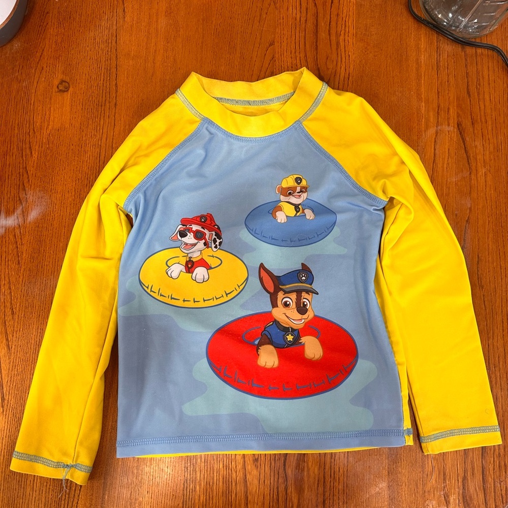 3 for $10! Paw Patrol Kids Rashguard - Blue and Yellow